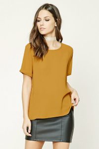 Boxy Woven Yellow Top at Forever 21